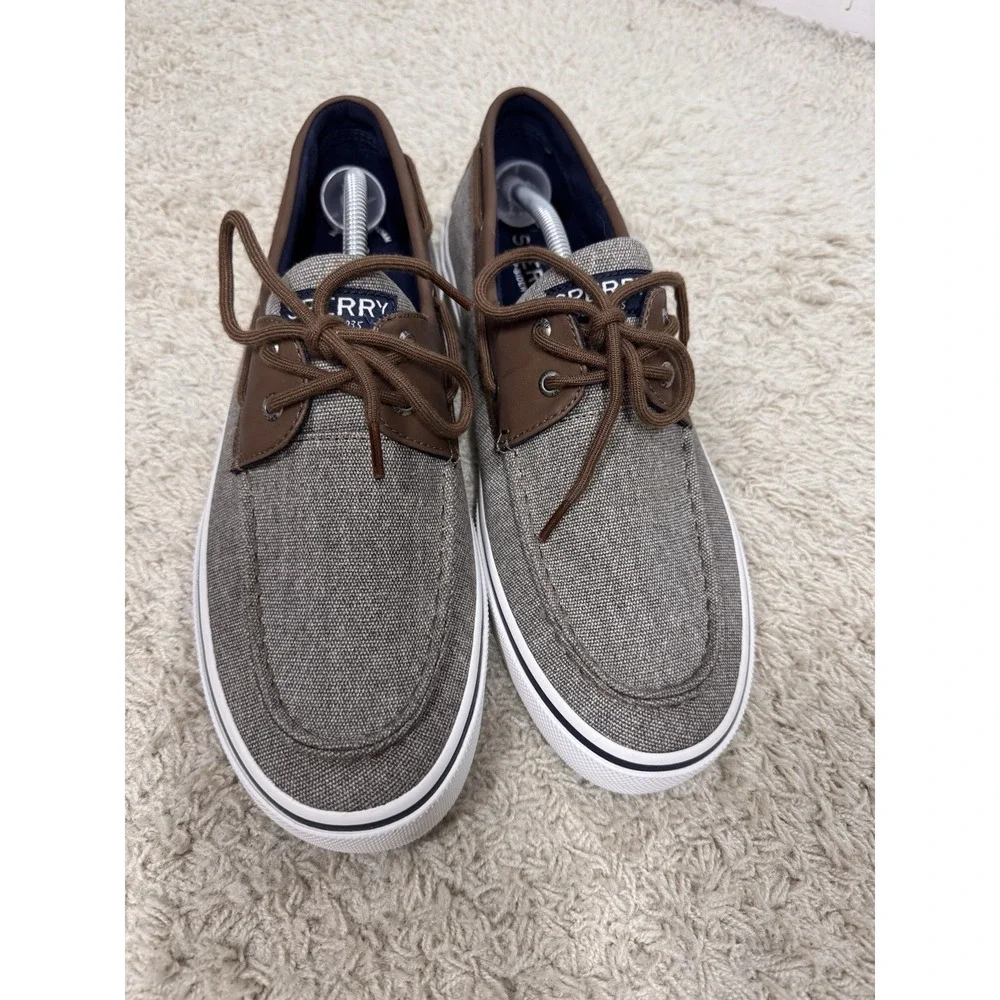 Sperry Top Sider Halyard Brown Canvas Lace Up Boat Shoes Mens 12 STS21489 Casual